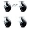 Service Caster 8 Inch Kingpinless Polyolefin Wheel Swivel Caster Set with Brake and Swivel Lock SCC-KP30S820-POR-SLB-BSL-4 - alternate 1